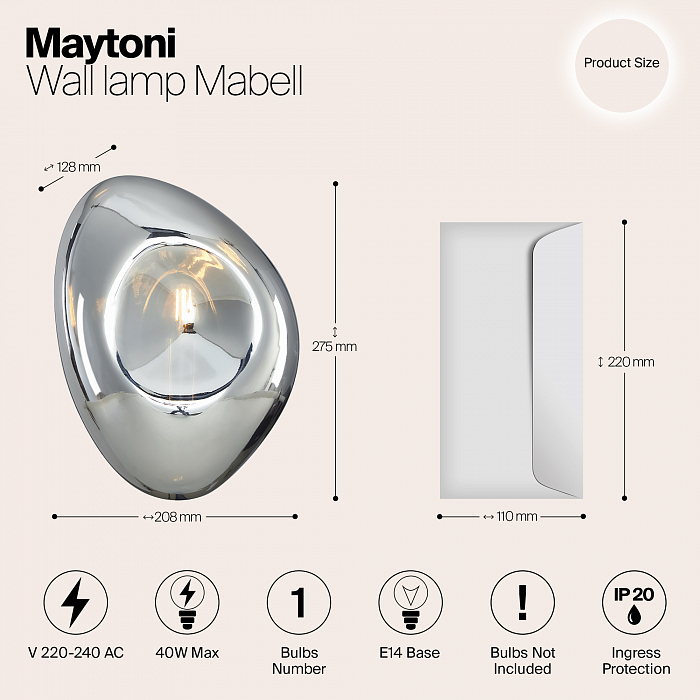 Бра на 1 лампу Maytoni MOD306WL-01CH