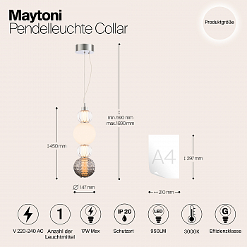 Светильник светодиодный Maytoni P069PL-L17CH3K