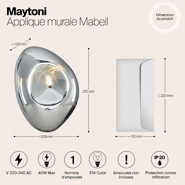 Бра на 1 лампу Maytoni MOD306WL-01CH