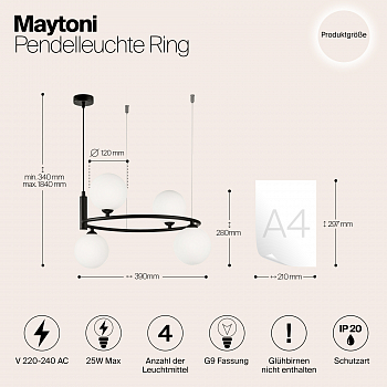 Светильник большой Maytoni MOD013PL-04B